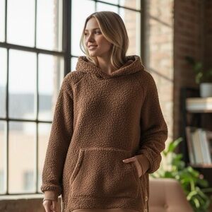 Cozy Brown Hooded Pullover